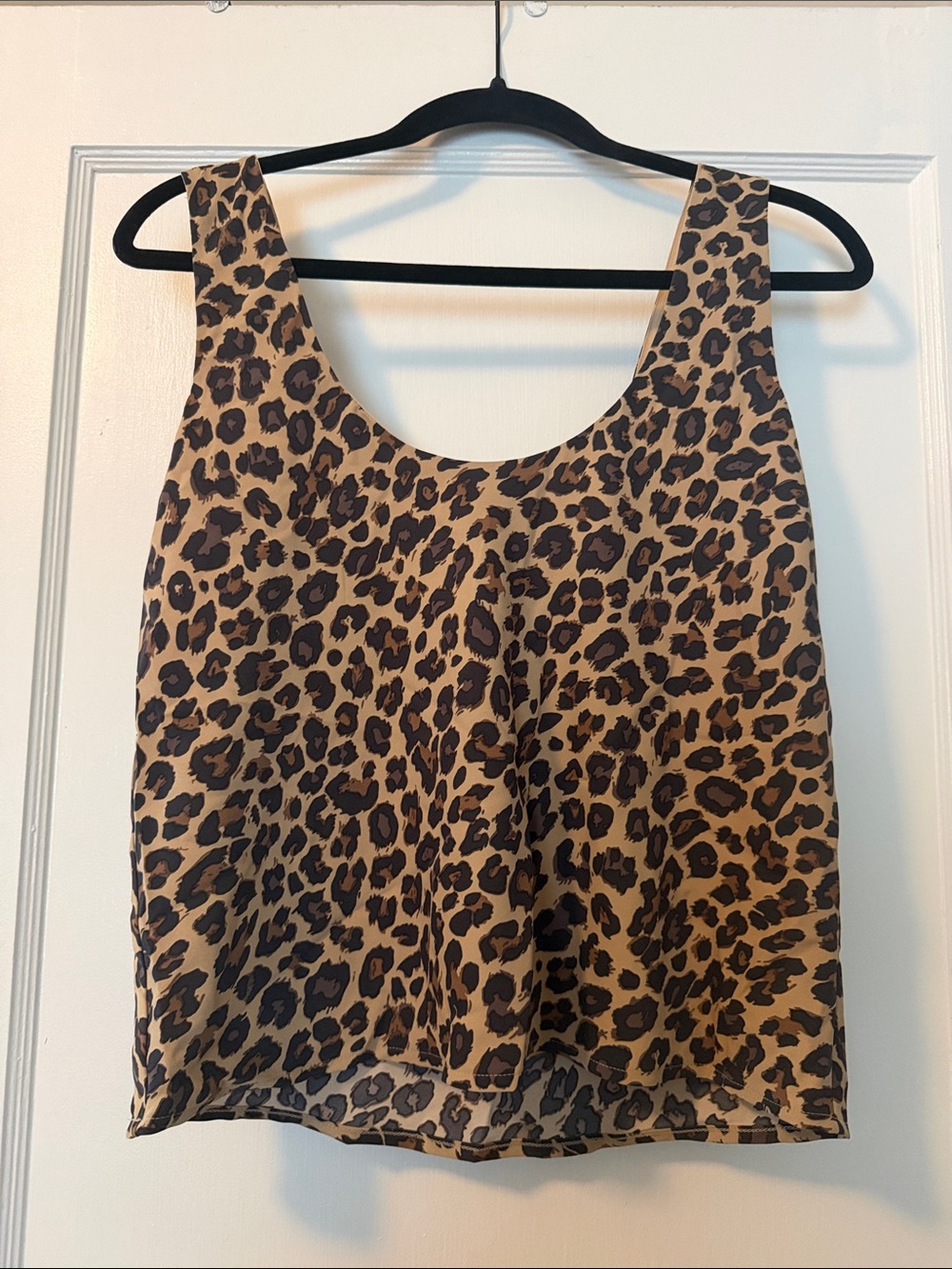 Abercrombie & Fitch Leopard Print Scoop Tank - Tan & Black